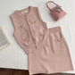 Korean style sleeveless temperament hyperbolic knitted fashion suit two-piece suit for women R0290