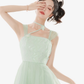 Women's summer suspender dress with ruffled sleeveless niche temperament mid-length skirt R4179