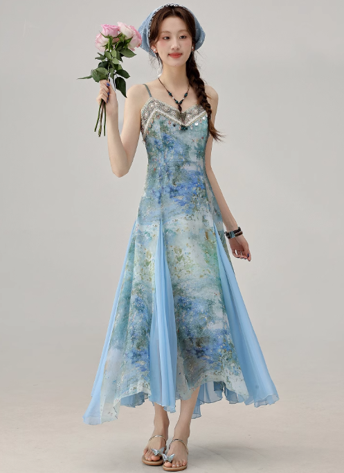 Temperament holiday style with suspender skirt sunscreen shirt top versatile jacket R1931