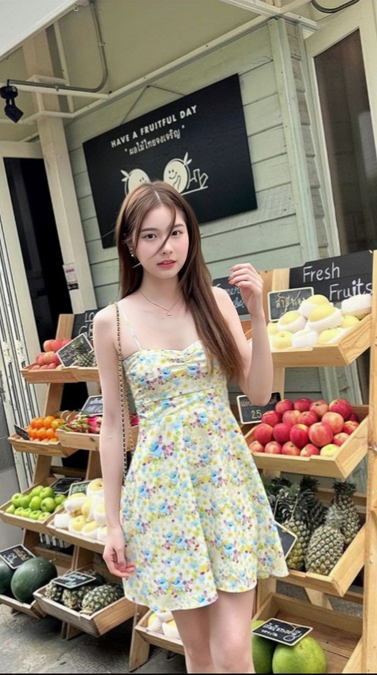 Yellow floral suspenders slim waist slim short skirt homecoming dress R4021
