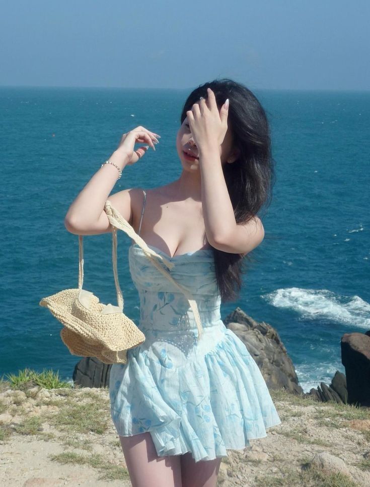 Blue floral halter waist slim short skirt homecoming dress R3772