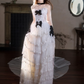 Gorgeous White A-Line Sweetheart Tulle Bow Decor Friled Corset Maxi Wedding Dress RS1123