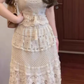 Pure outfit set casual green small flying sleeve top short skirt two-piece set R0835