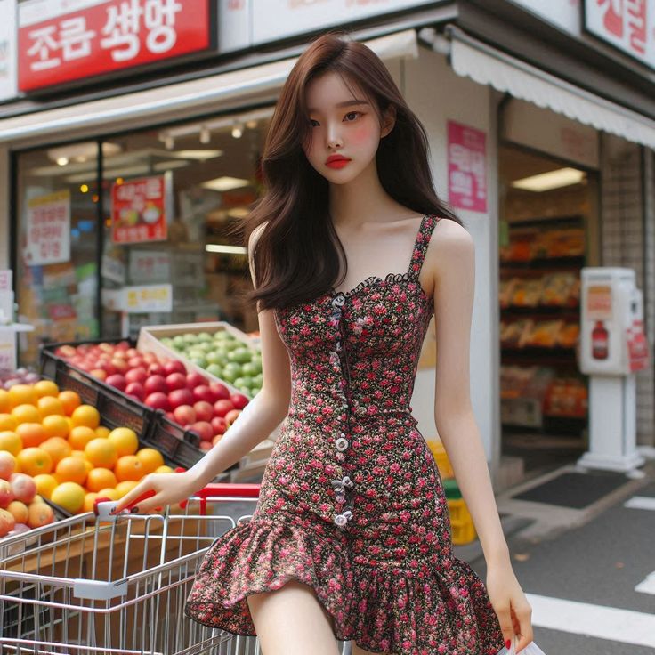 Vintage floral halter waist pleated skirt homecoming dress R3263