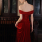Elegant Red Prom Dress ,Mermaid Portrait Bodycon Maxi Evening Dress RS1126