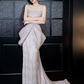 Elegant Sliver Prom Dress ,Mermaid Strapless Glitter Bodycon Maxi Evening Dress RS1127