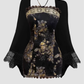 Retro New Chinese Style Floral Halter Neck Dress 2025 Lace Cardigan Set R1390