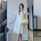 Beautiful small flying sleeve dress new style temperament sweet A-line skirt small R0769