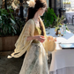 Fairy new Chinese suit butterfly embroidery sling ink dyeing skirt sweater a complete set R1747