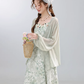 2025 summer new green thin sunscreen cardigan with suspender skirt jacket R1896