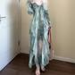 Irregular smudged halter neck dress gentle temperament beautiful beach dress R0737