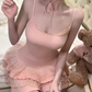 Pure desire style bow knitted blouse 2025 sweet hot girl slim cake skirt suit R1389