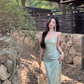 Seaside holiday style sexy backless suspender dress royal sister socialite high-end wear sequin dress R0482