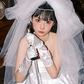 Off-white satin bow mid-length     S6233