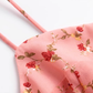 2025 Summer New Pink Floral Tube Top Lace-up Seaside Holiday Suspender Dress R0959