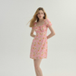 French pink dress summer petite floral dress short skirt fairy skirt R2768