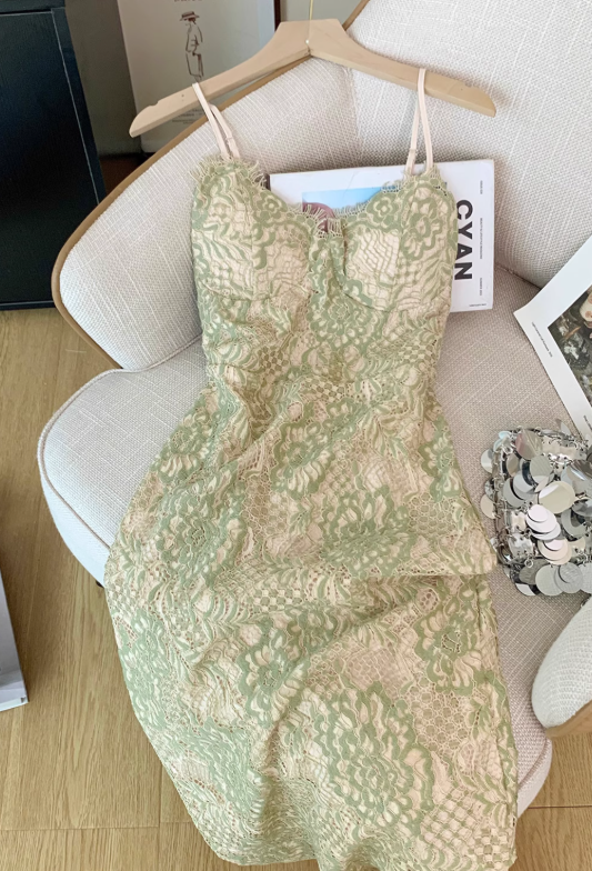 French pure desire style v-neck suspender dress women's waist slimming long hip skirt dress R4035