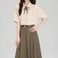 Preppy formal summer designer shirt and skirt suit R2357