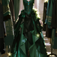 Dark green tube top diamond waist slim fit temperament design long skirt ball gown R6073