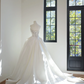 White strapless fitted waist ball gown/bridal dress R8459