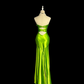 Green strapless fitted waist slim hip long sexy ball gown R8103