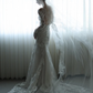 White lace V-neck waist slim sexy long dress bridal dress R6055