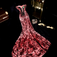 Pink strapless satin black lace fitted long ball gown R6933