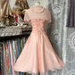 Pink halter-neck mini dress with a retro shawl design, a ball gown R6255