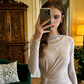 Light-colored, fitted, bodycon, sexy long ball gown R8617