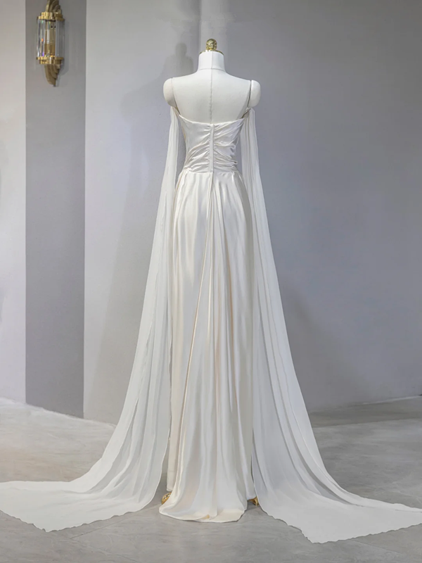 White strapless, fitted, sexy long ball gown/bridal dress R9040