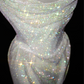 White sequined tube top slim waist sexy long skirt, prom dress R5659