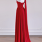 Red one-shoulder fitted waist long elegant ball gown/bridal dress R8284