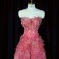 Pink strapless fitted long ball gown, bridal dress R8950