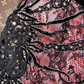 Pink strapless satin black lace fitted long ball gown R6933
