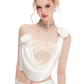 White suspender collar design top slim tight sexy short skirt suit homecoming dress R4392