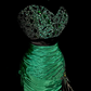 Green strapless rhinestone-embellished, fitted, hip-hugging ball gown R6614