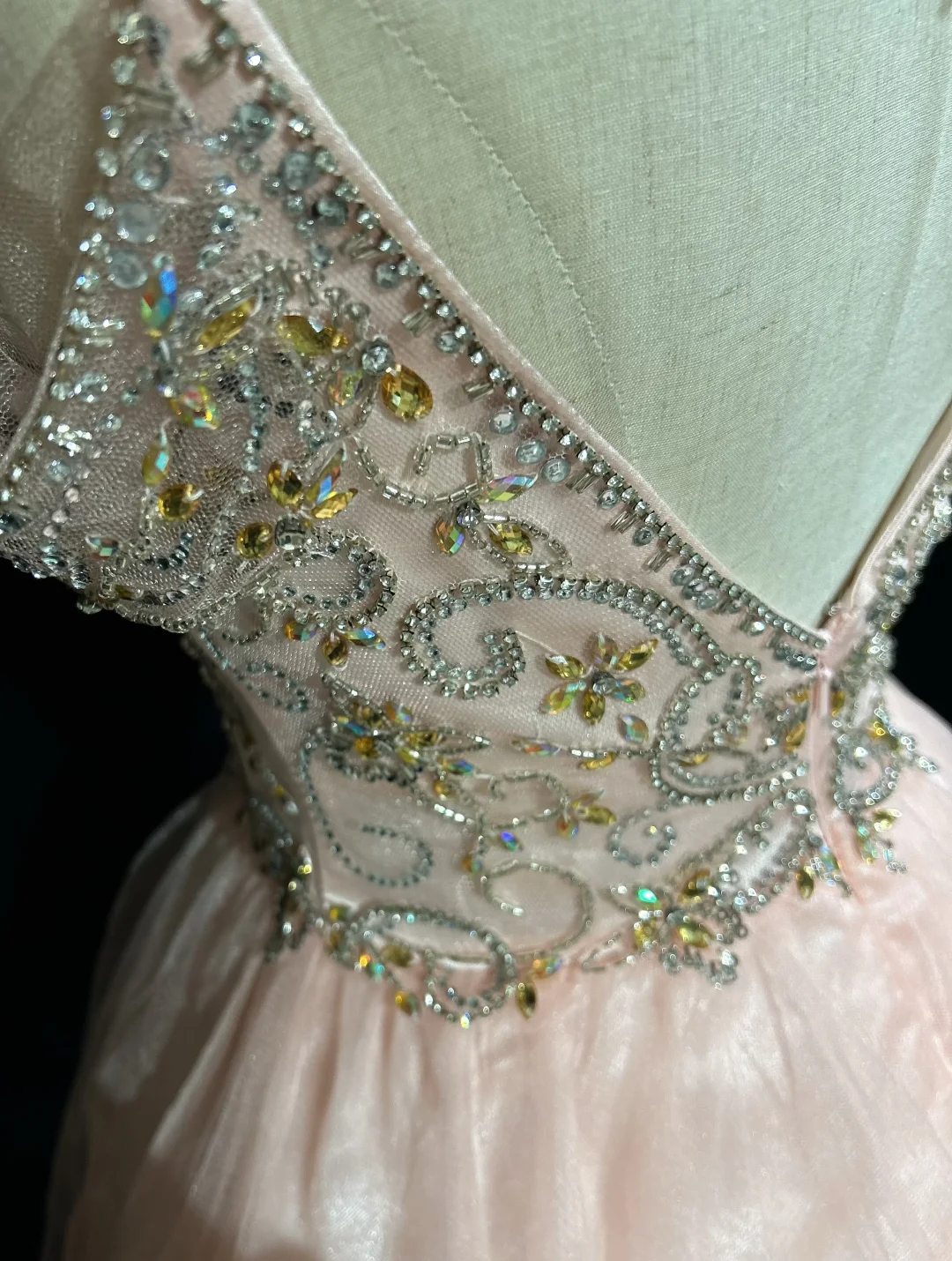 Pink suspender diamond waist slim fit puffy princess skirt homecoming dress R4921