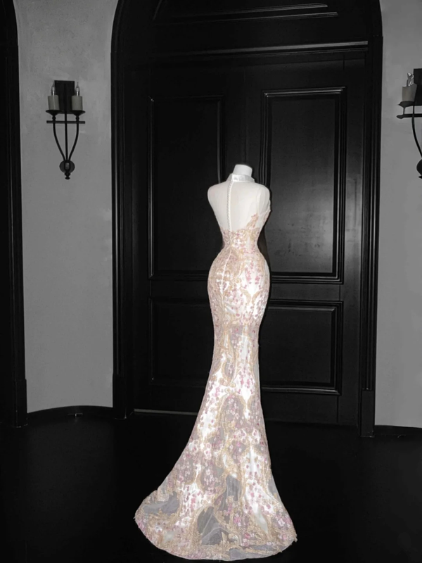 Chinese style slim waist sexy embroidered pattern long skirt, prom dress R5623