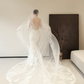 White lace V-neck waist slim sexy long dress bridal dress R6055