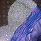 Purple strapless beaded fitted long ball gown R6973