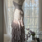 Light gray-purple halter-neck fitted waist slim hip body elegant long ball gown R7689