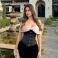 Pink neckline one-shoulder gray waist top black hip sexy short skirt homecoming dress R4800