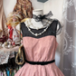 Pink sleeveless slim waist A-line temperament short skirt prom dress R6215