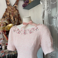 Pink short-sleeved fitted A-line mini skirt, prom dress R6334