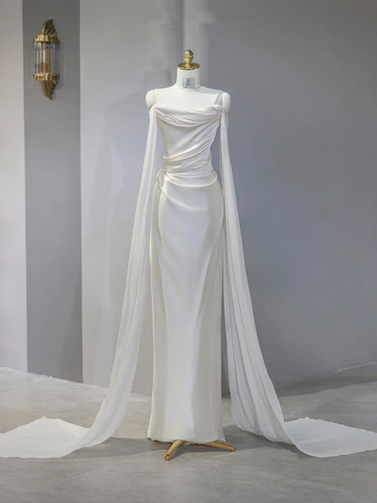 White strapless, fitted, sexy long ball gown/bridal dress R9040