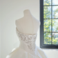White strapless fitted waist ball gown/bridal dress R8459