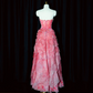 Pink strapless fitted long ball gown, bridal dress R8950