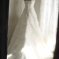 White strapless fitted waist slim-fitting cake skirt long ball gown/bridal dress R6773