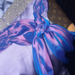 Purple strapless beaded fitted long ball gown R6973