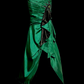 Green strapless rhinestone-embellished, fitted, hip-hugging ball gown R6614